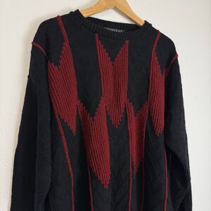 Vintage Protege Collection Red & Black Sweater Size XL